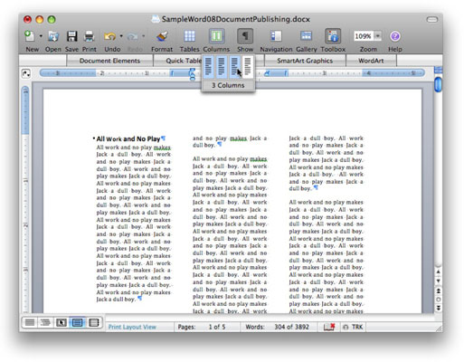 awrap text in microsoft office 2008 for mac